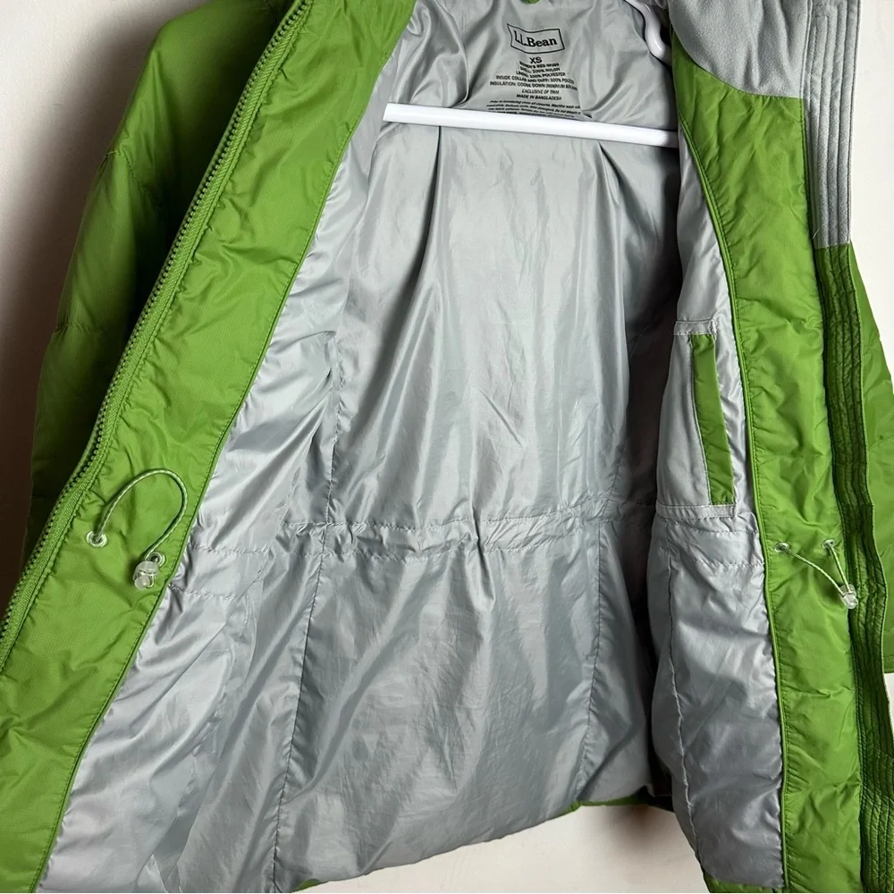L.L. Bean Down Puffer Jacket Women's Size XS Green Insulated Hood Winter Outdoor - Picture 3 of 10